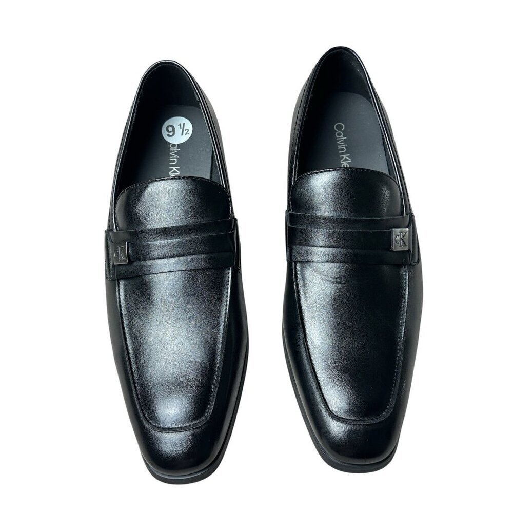 Calvin Klein Dillie Loafer Mens Size 9.5 Black Dress Shoes - NWOB